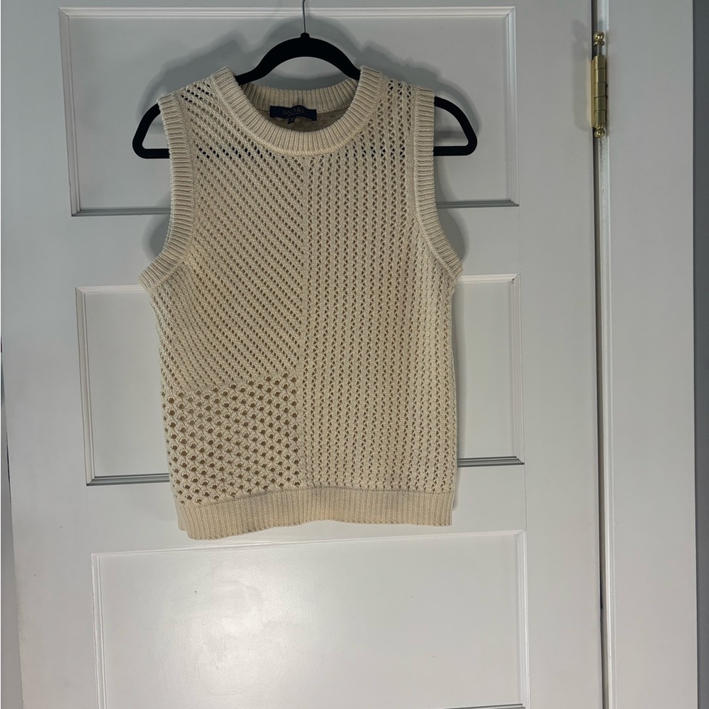RACHEL Rachel Roy Textured Sleeveless Sweater - Cream